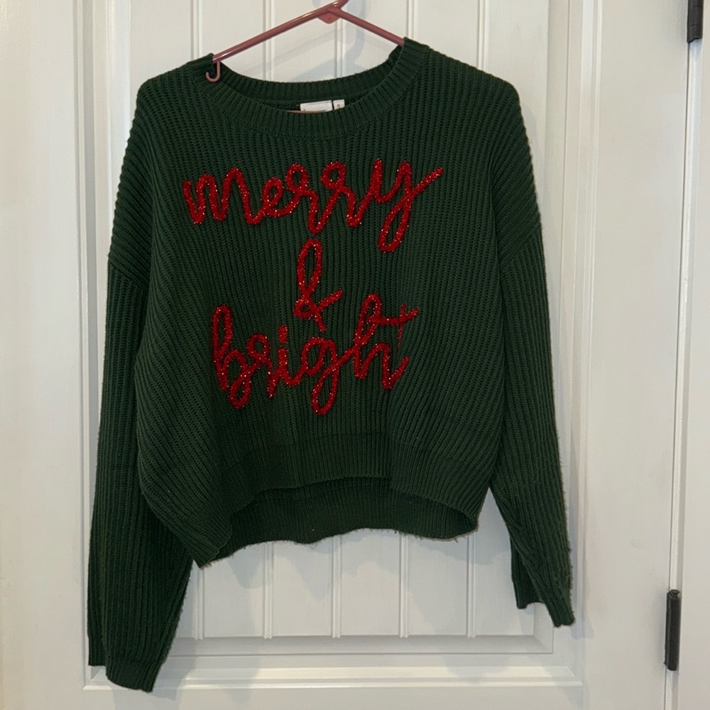 Queen of Sparkles Merry and Bright sweater, size small